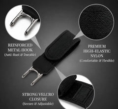 Metal Adjustable No Buckle Belts for Men and Women with Hook (2Pcs)